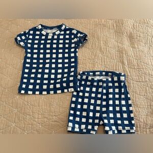 Gap baby organic cotton checkered pajama set  size 12-18 months